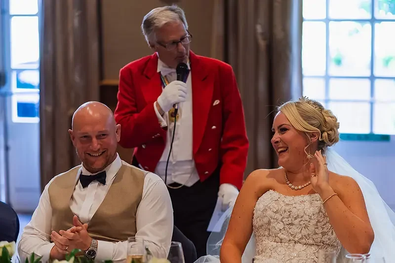 Home 3 Peter king toastmaster with the bride and groom